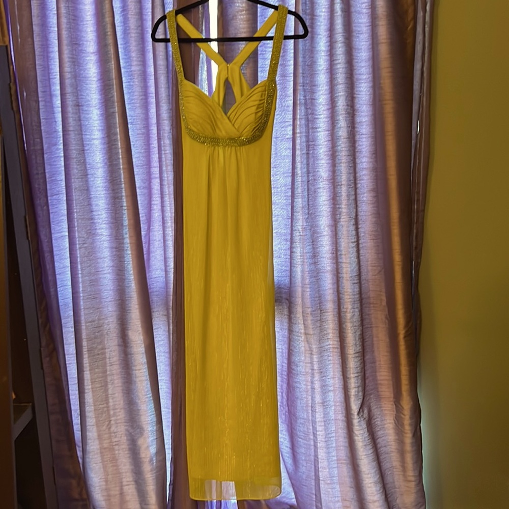 Womens long formal dress lime green.